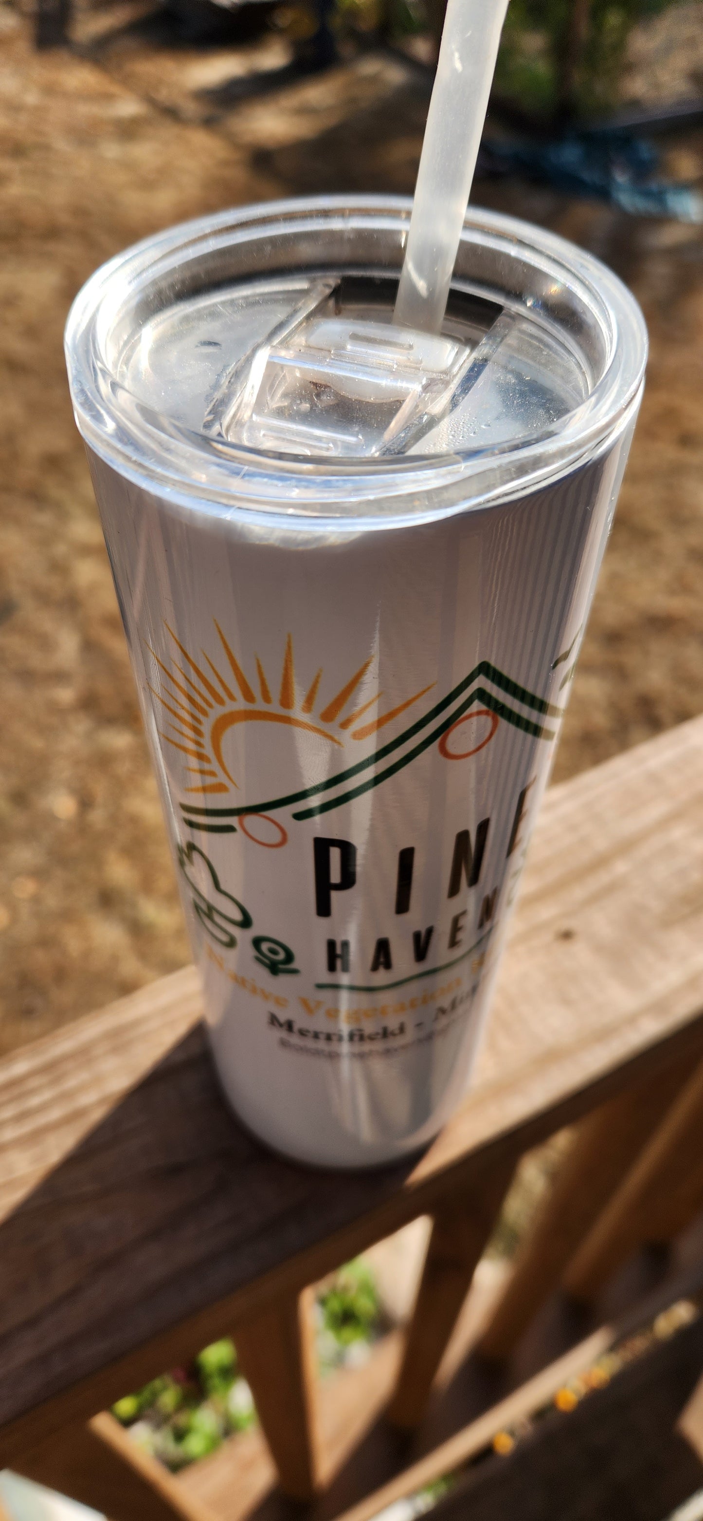 Pine Haven Stainless Steel Mug w/Straw